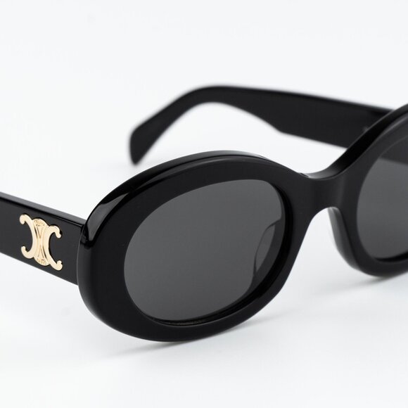 Celine TRIOMPHE Women Sunglasses Black Smoke Oval CL40194U 01A NEW AUTHENTIC - Picture 7 of 14